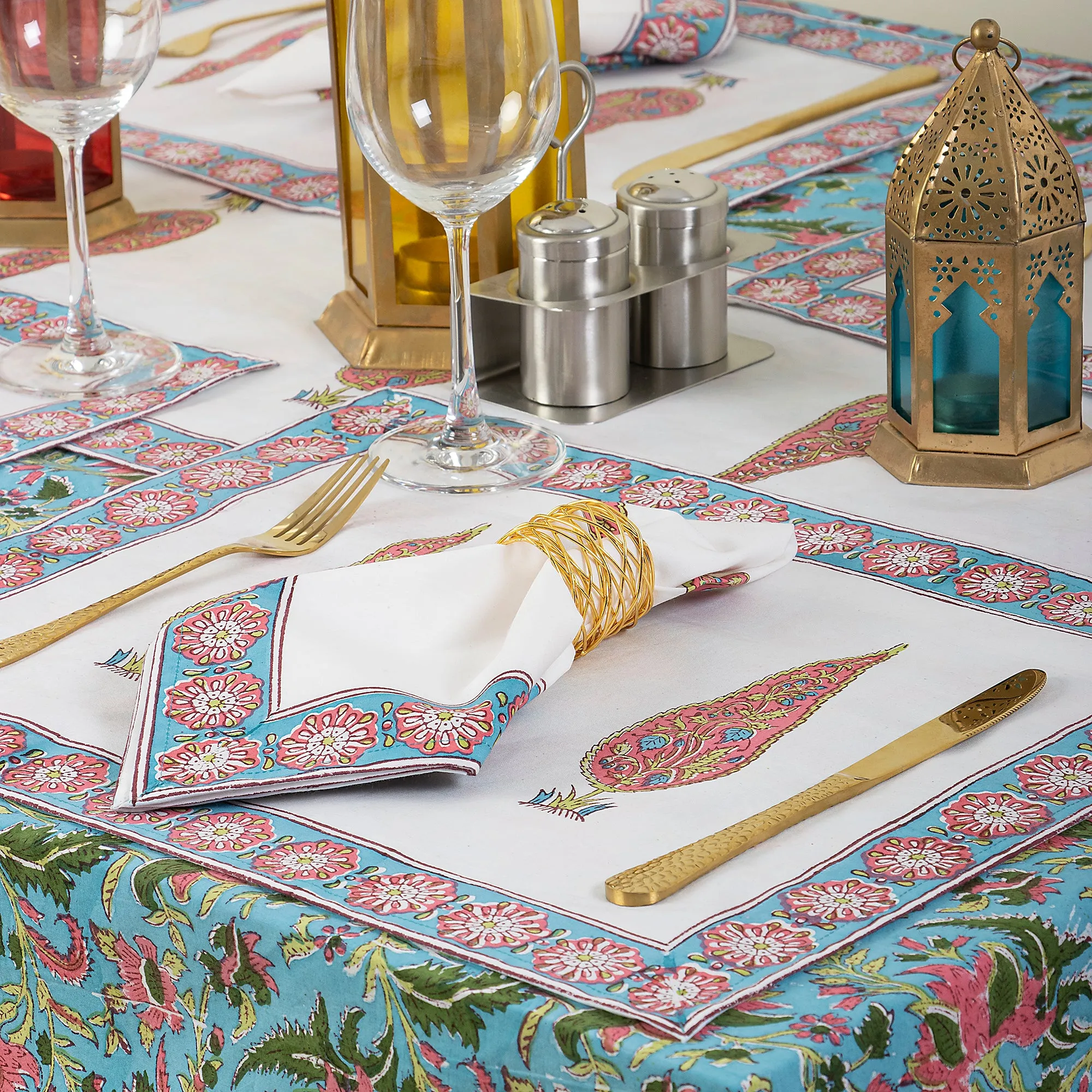 Hand Block Print Cotton Table Cover