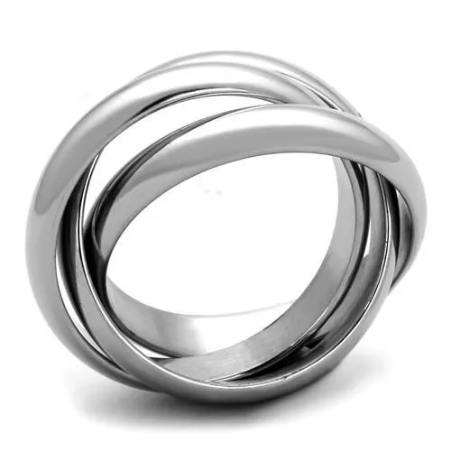 High polished (no plating) Stainless Steel Ring with No Stone for Women Style TK1669