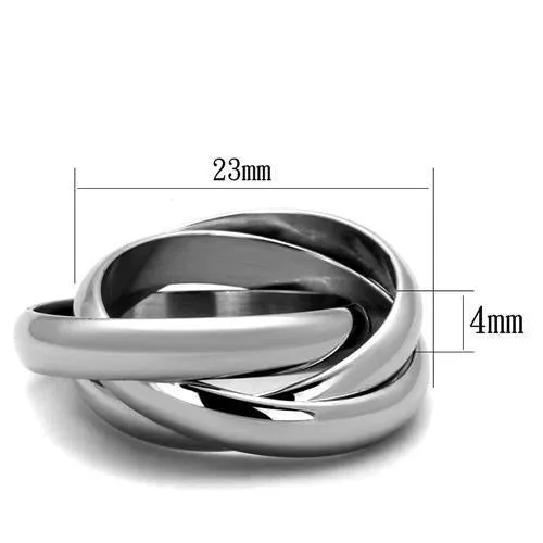 High polished (no plating) Stainless Steel Ring with No Stone for Women Style TK1669