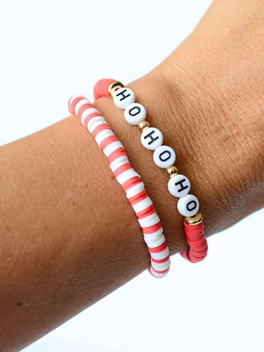 HO Ho Ho Santa Claus Christmas Bracelet Set