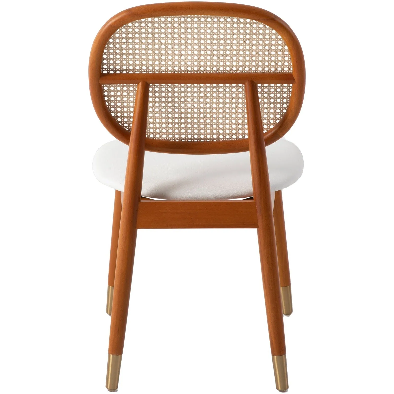 Holbeck Modern Dining Chair with Upholstered Leather Seat and Beech Wood Legs Set of 4