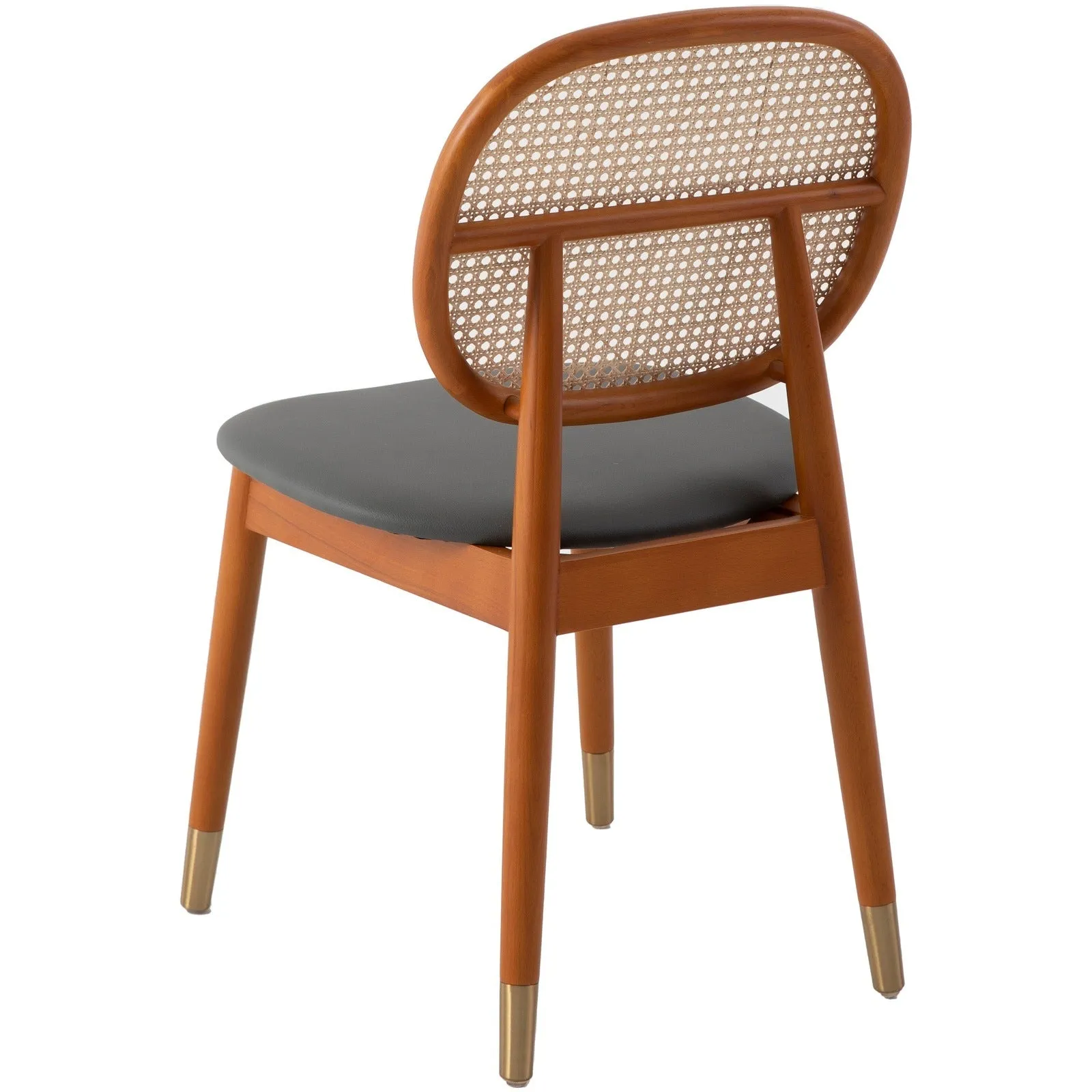 Holbeck Modern Dining Chair with Upholstered Leather Seat and Beech Wood Legs Set of 4