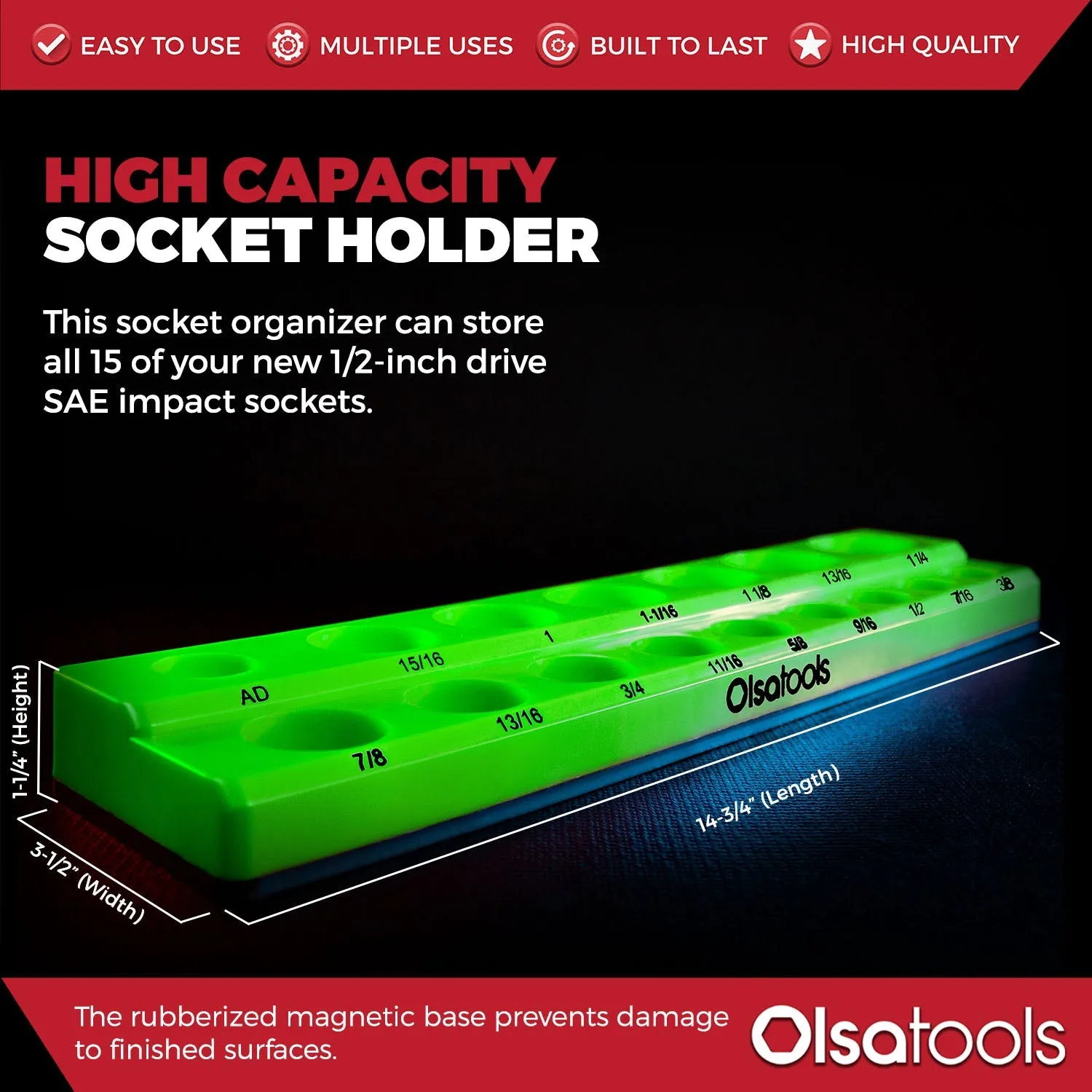 Impact Socket Set with a Magnetic Organizer