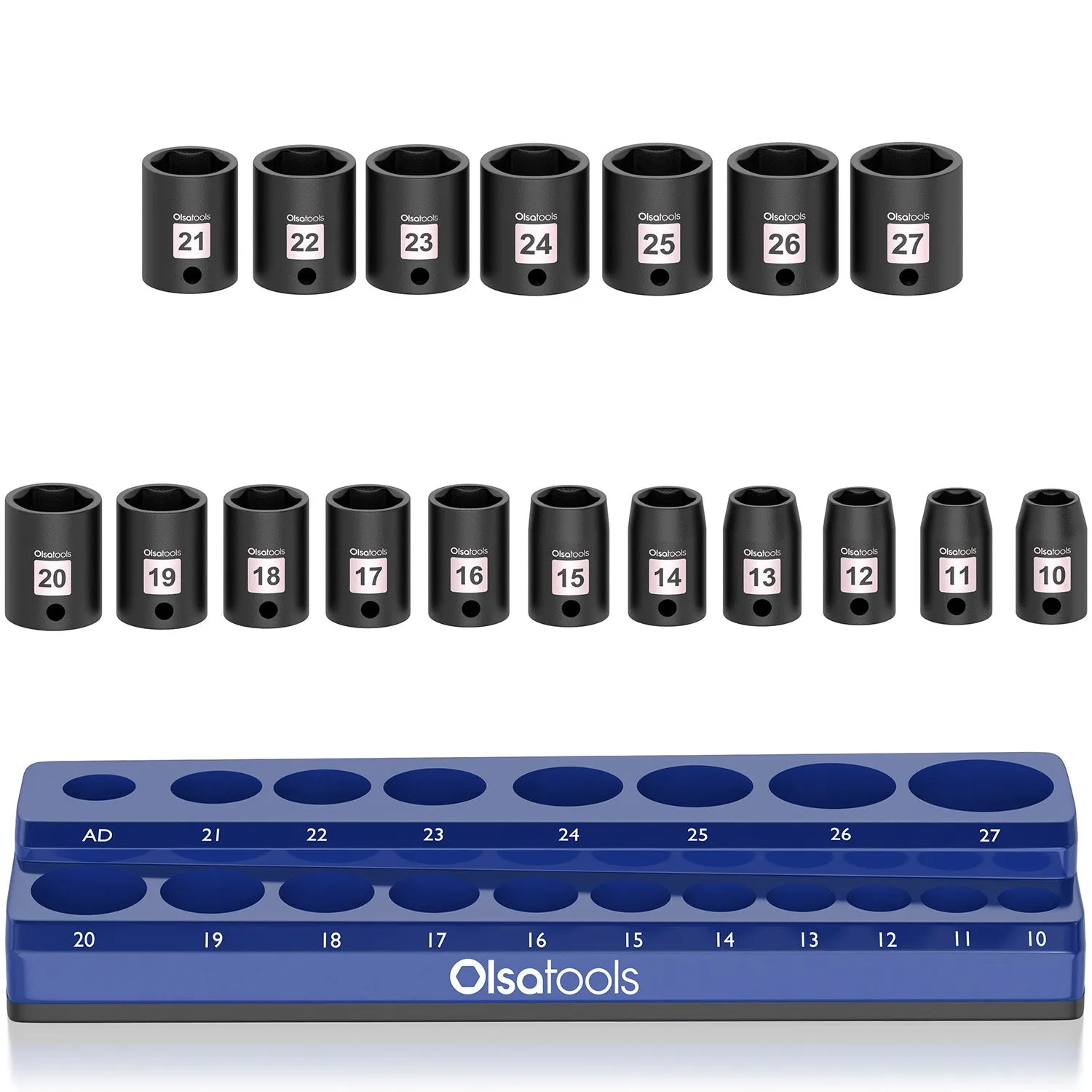 Impact Socket Set with a Magnetic Organizer