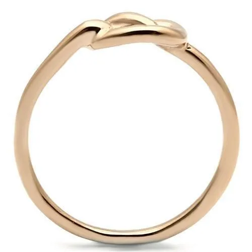 IP Rose Gold(Ion Plating) Stainless Steel Ring with No Stone for Women Style TK630R