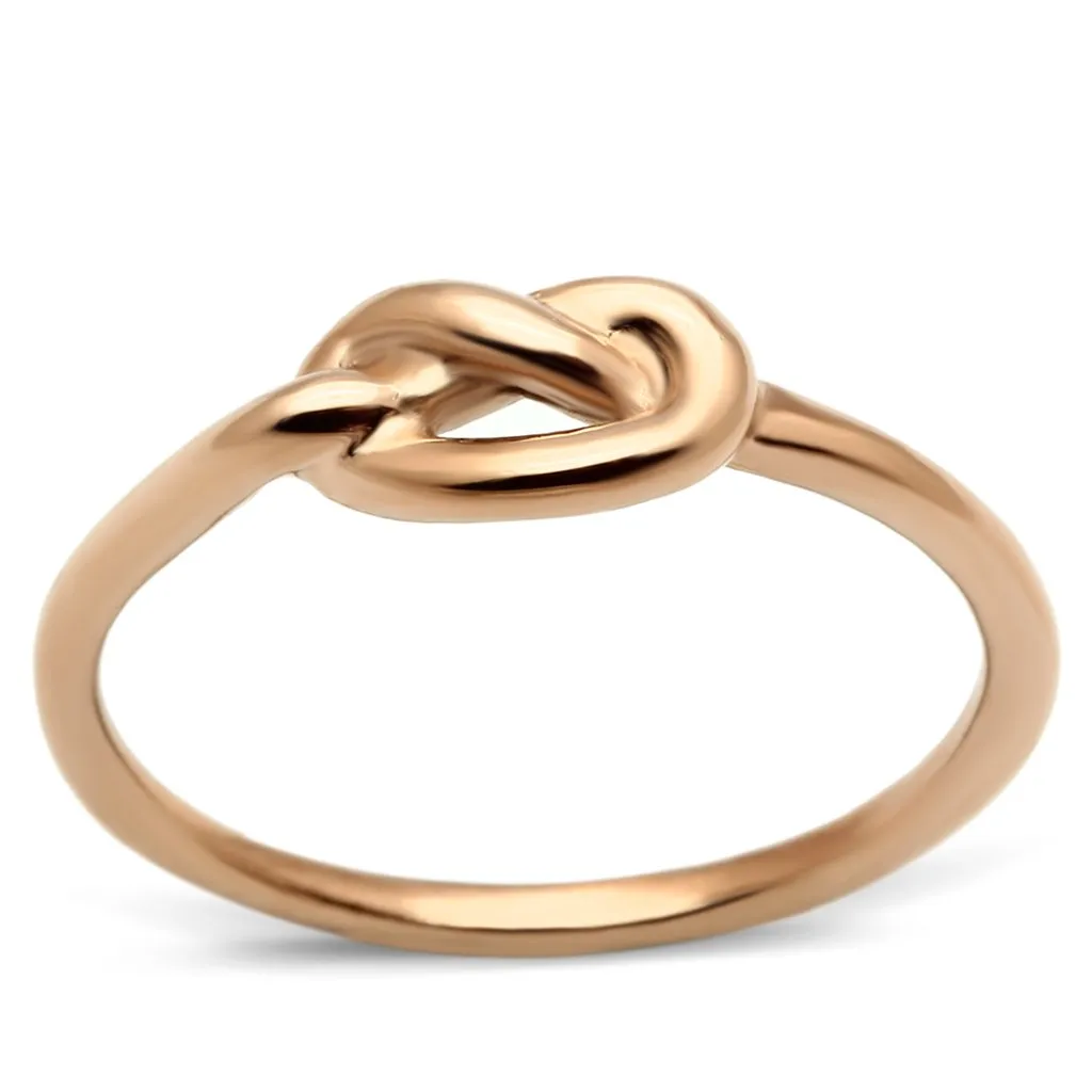 IP Rose Gold(Ion Plating) Stainless Steel Ring with No Stone for Women Style TK630R