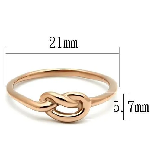 IP Rose Gold(Ion Plating) Stainless Steel Ring with No Stone for Women Style TK630R