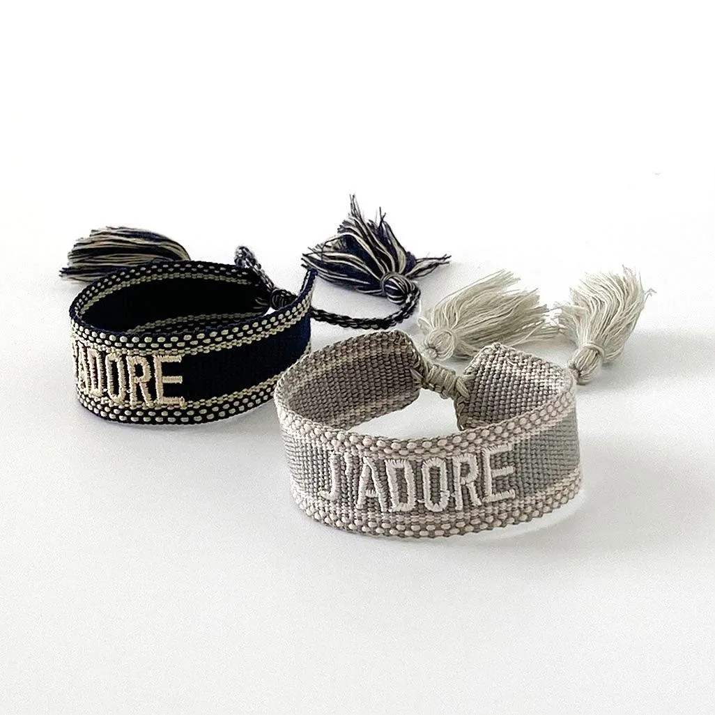 J'ADORE Adjustable Bracelet | Navy/Natural