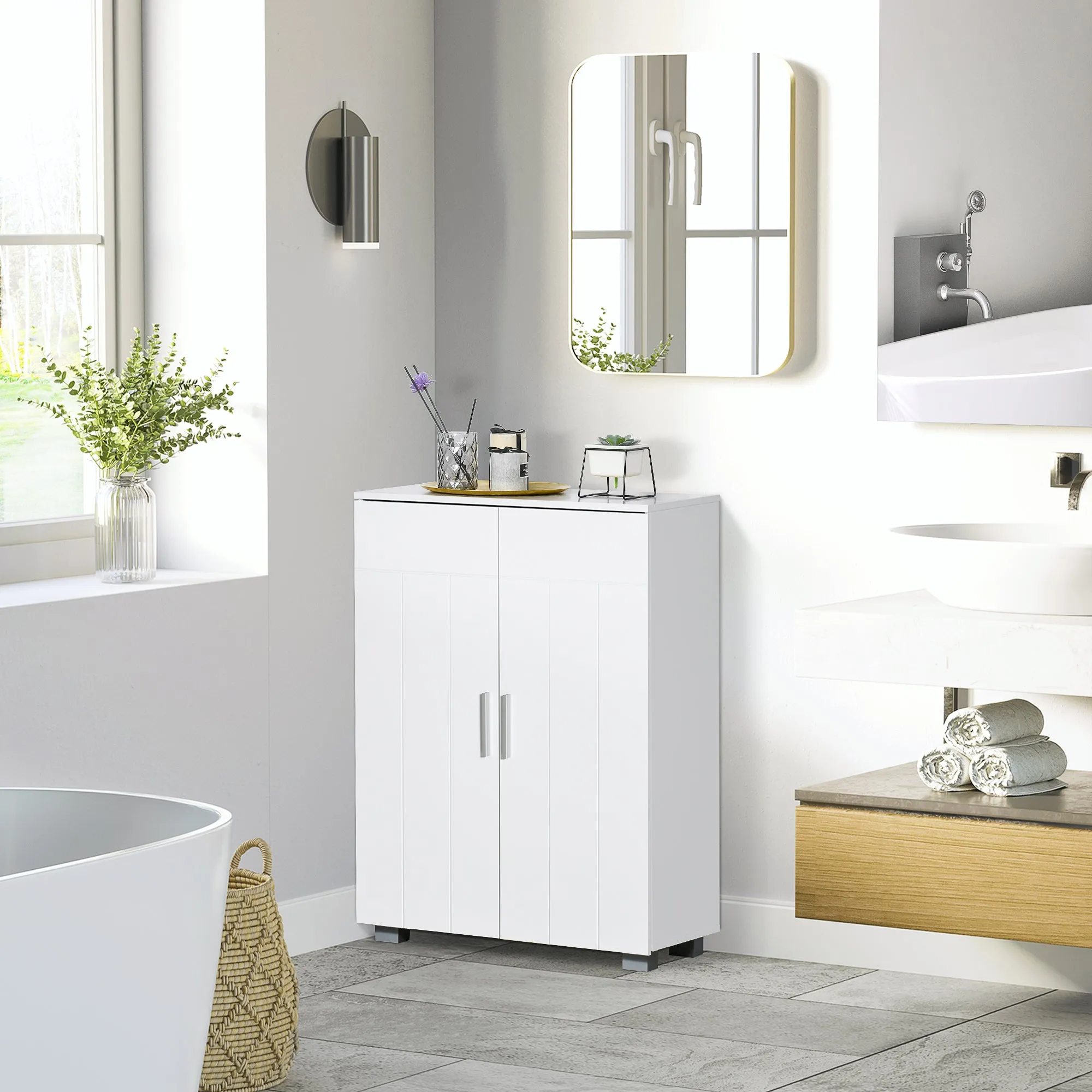 kleankin Modern Bathroom Floor Cabinet