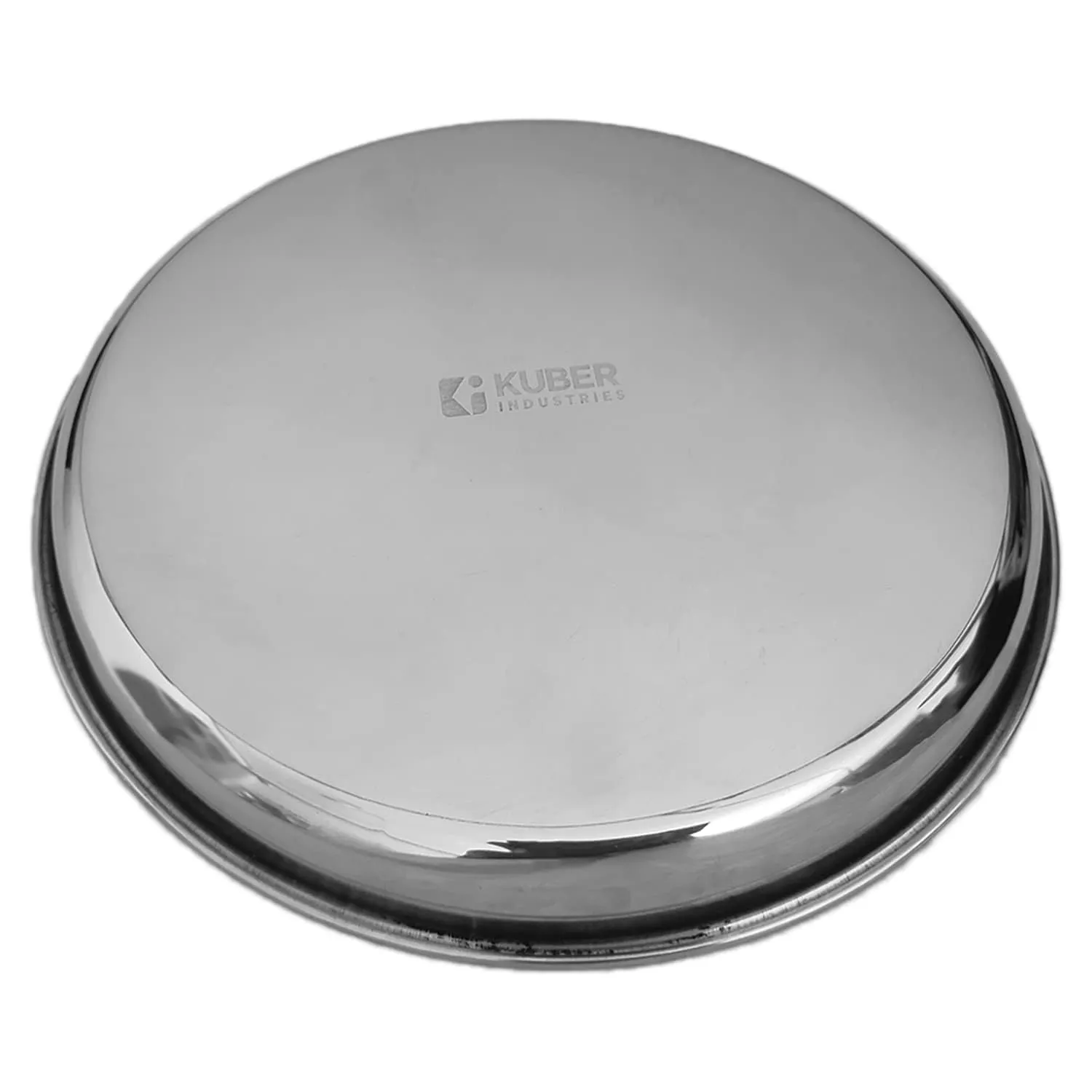 Kuber Industries Stainless Steel Dinner Plates Set of 6 | 29 cm Dia I Heavy Gauge & Deep Base | Mirror Finish | Multi-Purpose Steel Thali Set of 6 | Durable and Elegant Dinnerware Set