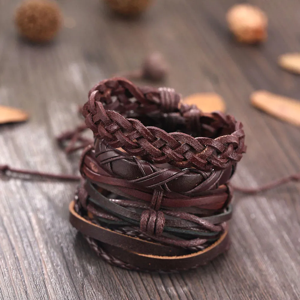 Leather Wrap Bracelets for Men - Men's Bracelets -  Leather Bracelet Womens - Bracelet Leather - Boho Bracelet Gift For Men Boyfriend