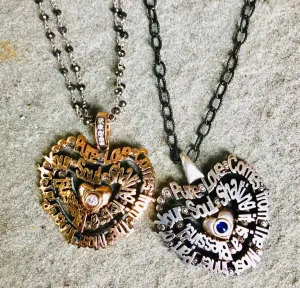 'Love Word Art' 20kt Rose Gold