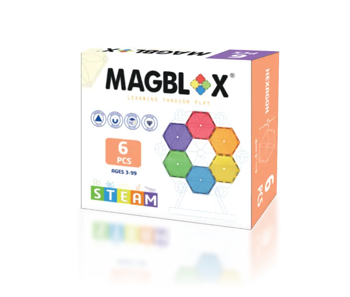 Magblox 6 Pcs Hexagon- Vivid