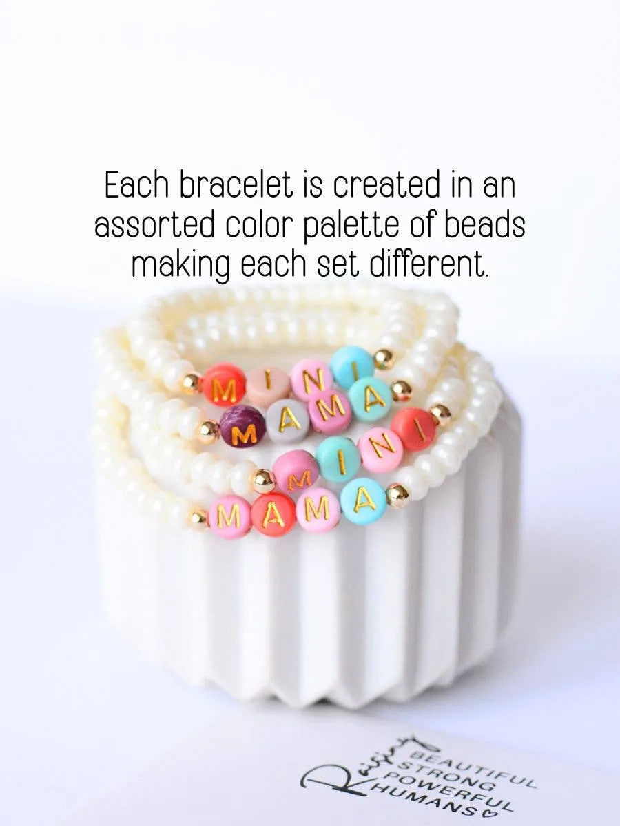 Mama and Mini Matching Bracelets - Pearl / Multi Colored