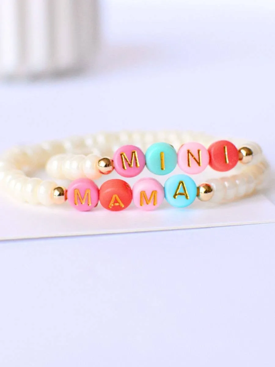 Mama and Mini Matching Bracelets - Pearl / Multi Colored