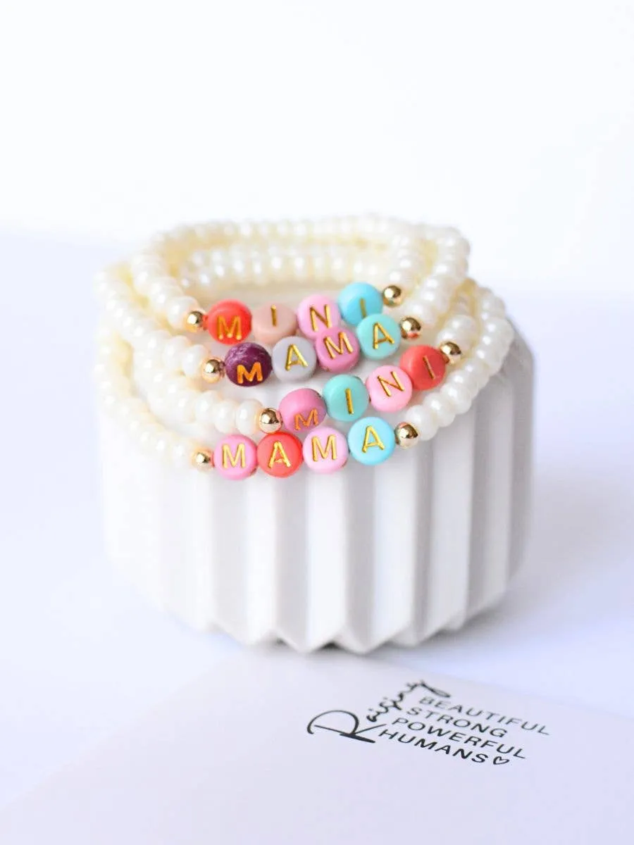 Mama and Mini Matching Bracelets - Pearl / Multi Colored