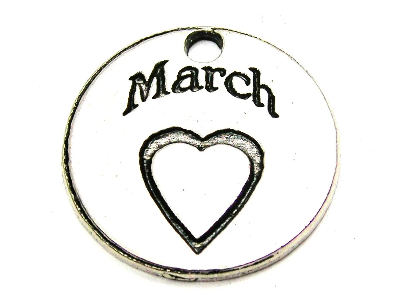 March Circle Genuine American Pewter Charm