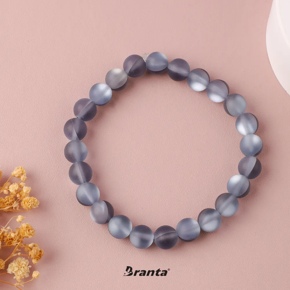 Matte with Grey Moonstone Bracelet for Men