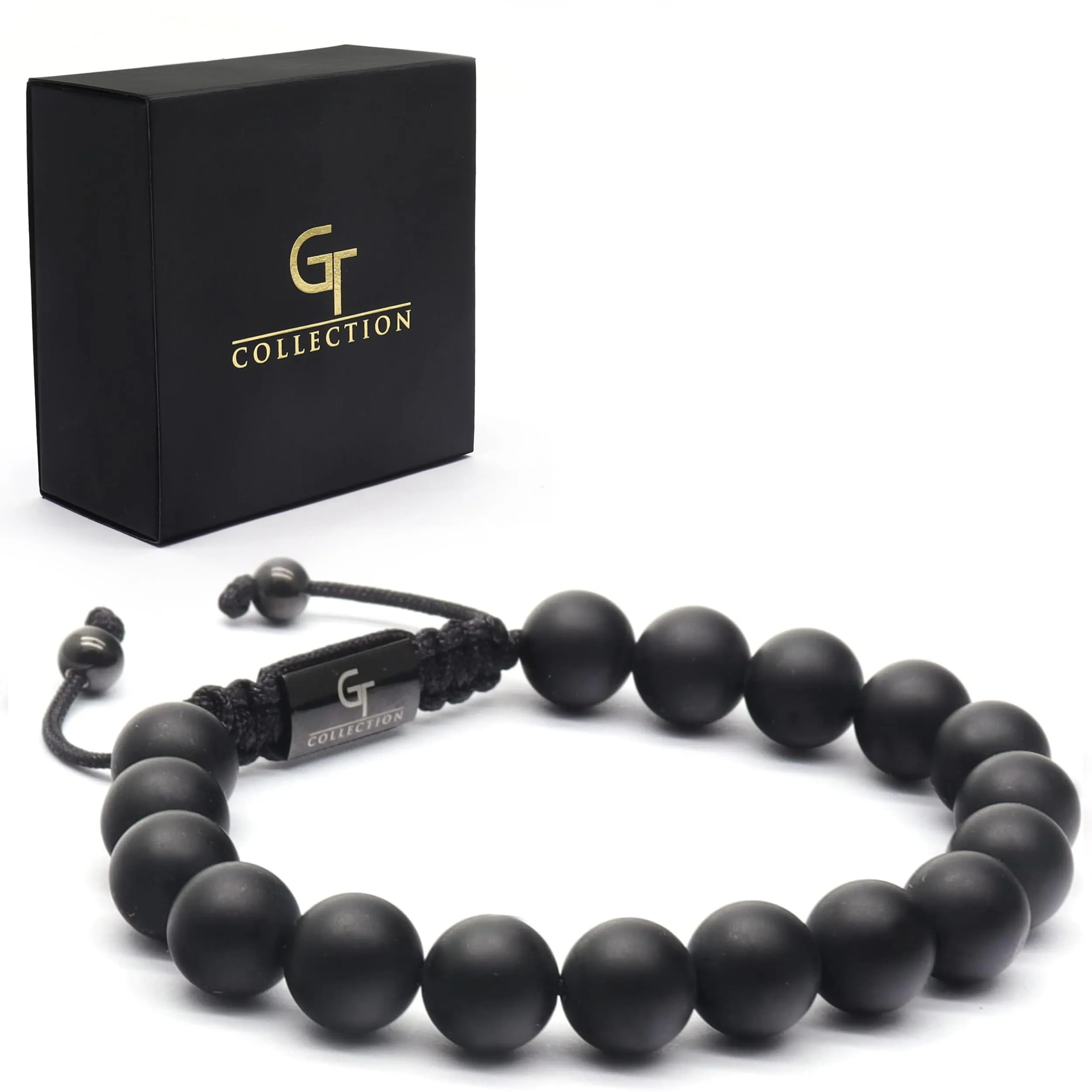 Men's MATTE ONYX Beaded Bracelet