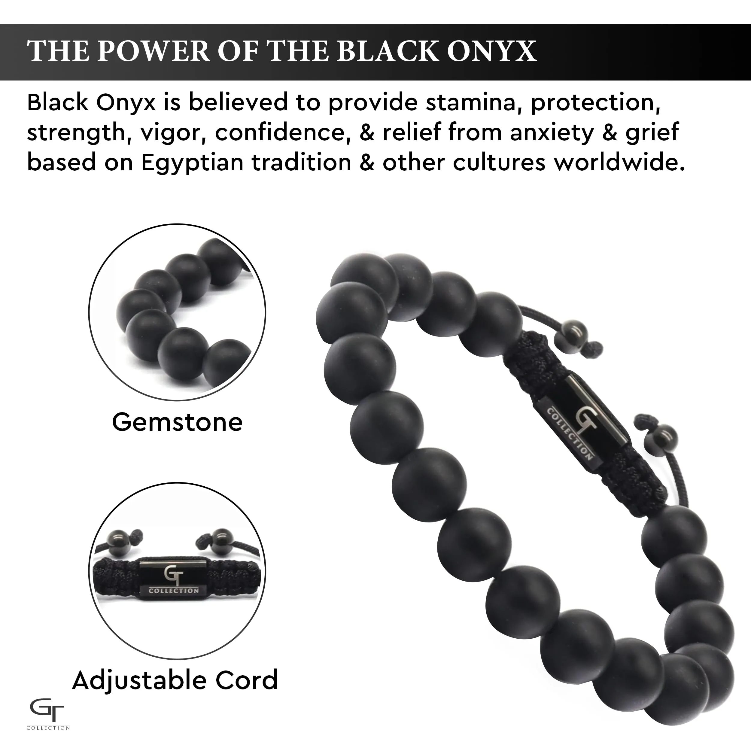 Men's MATTE ONYX Beaded Bracelet