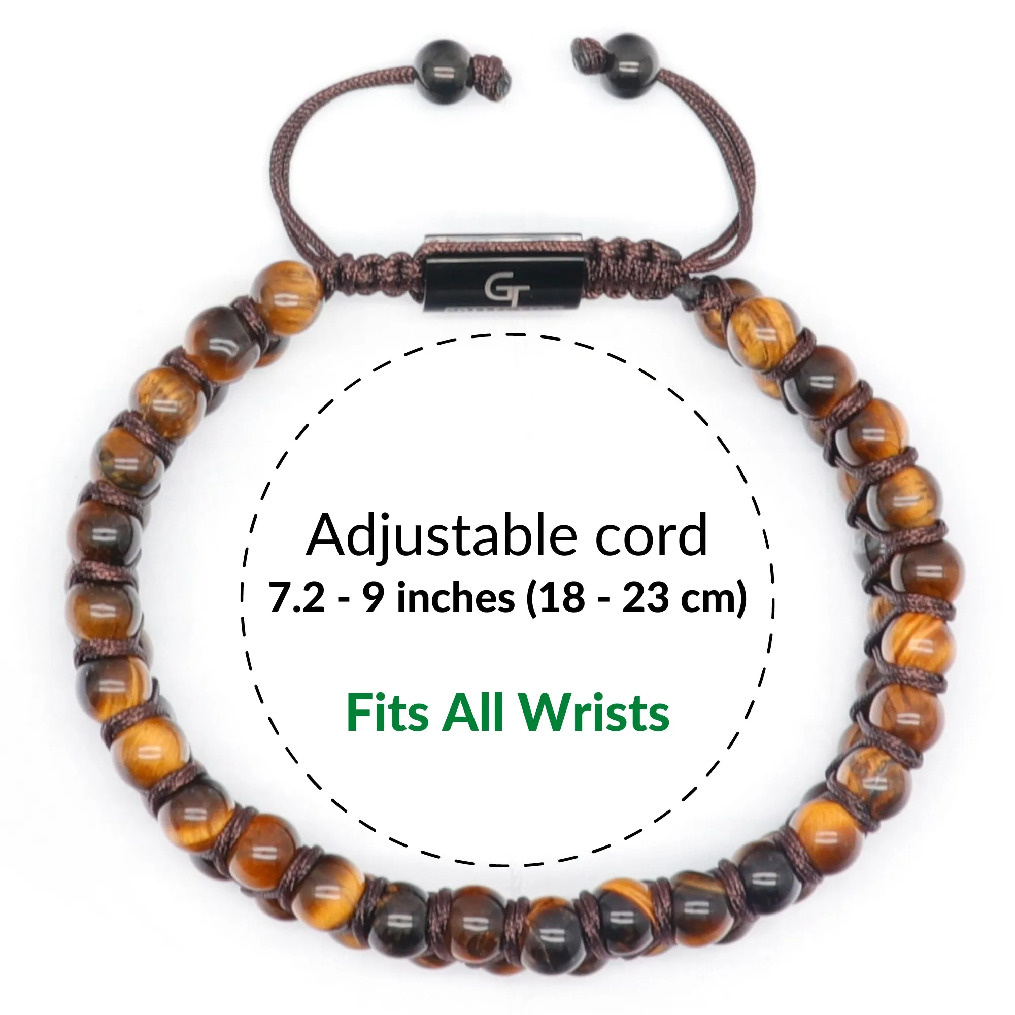 Men's TIGER EYE Double Bead Bracelet