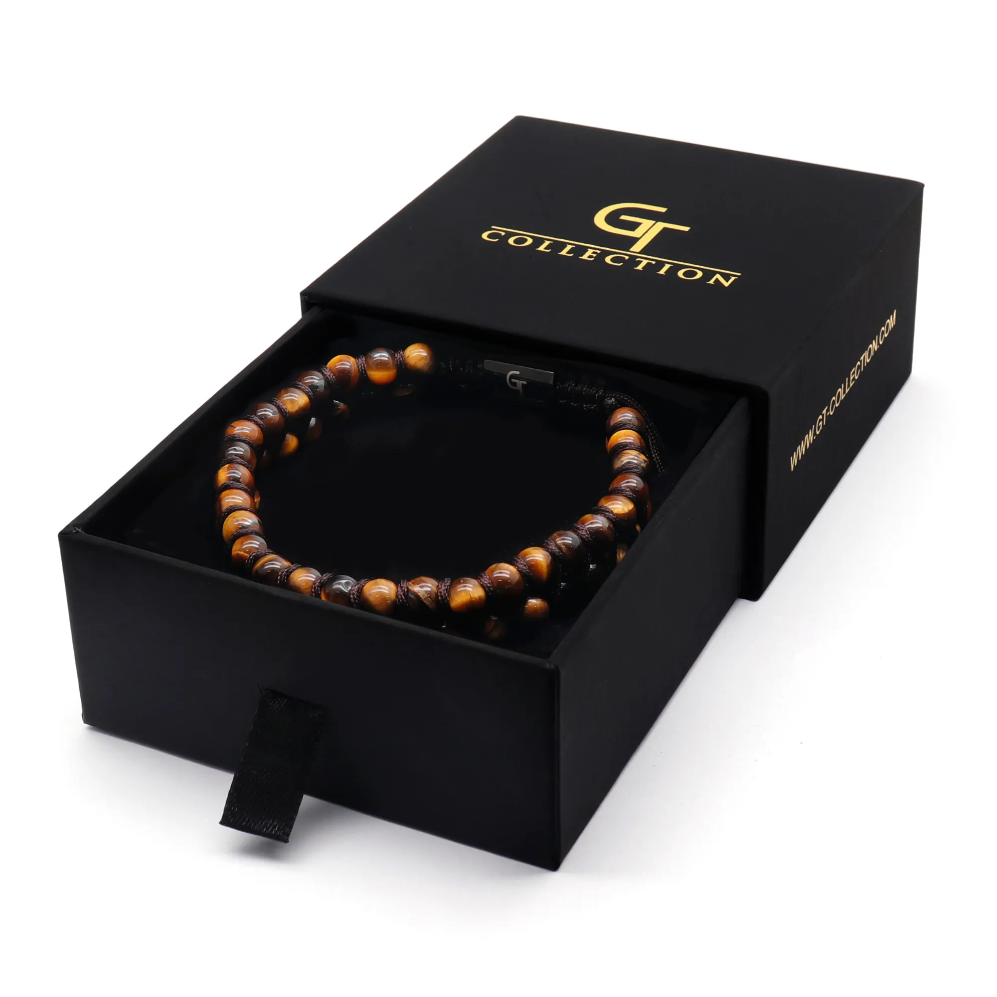 Men's TIGER EYE Double Bead Bracelet