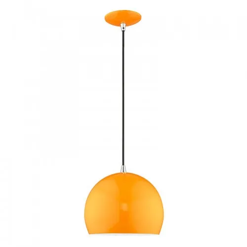 METAL 1 LIGHT MINI PENDANT, SHINY ORANGE