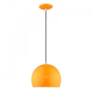 METAL 1 LIGHT MINI PENDANT, SHINY ORANGE