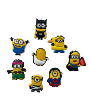 Minions Cartoon Croc Charms Shoe Charms Decorations 8pcs Set