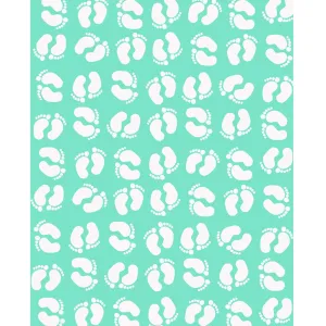 Mint Footprints Printed Backdrop