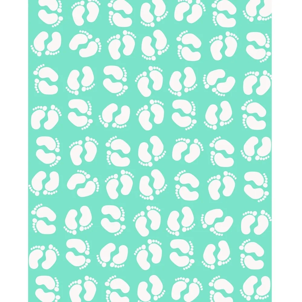 Mint Footprints Printed Backdrop