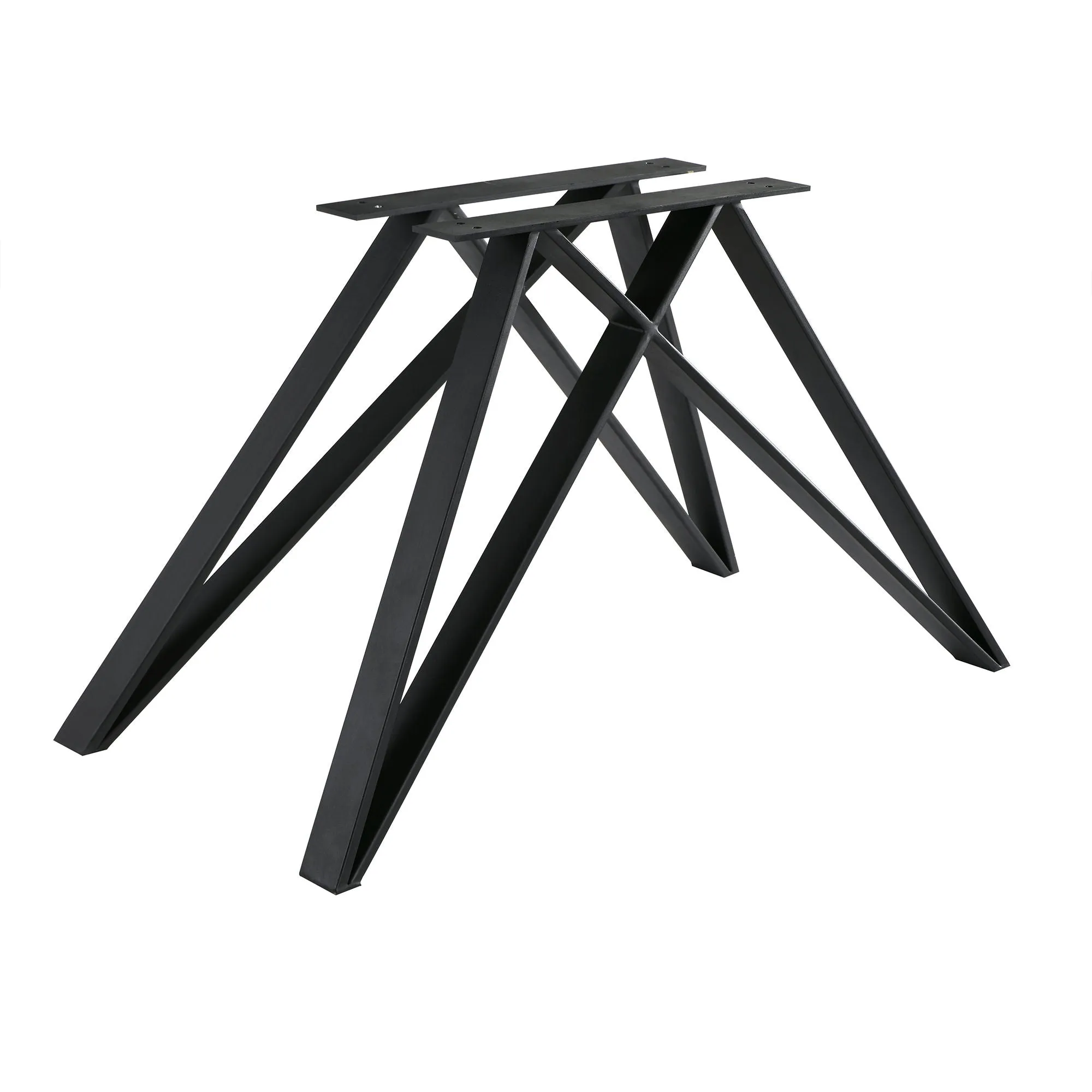 Modena - Contemporary Dining Table - Matte Black / Walnut Wood