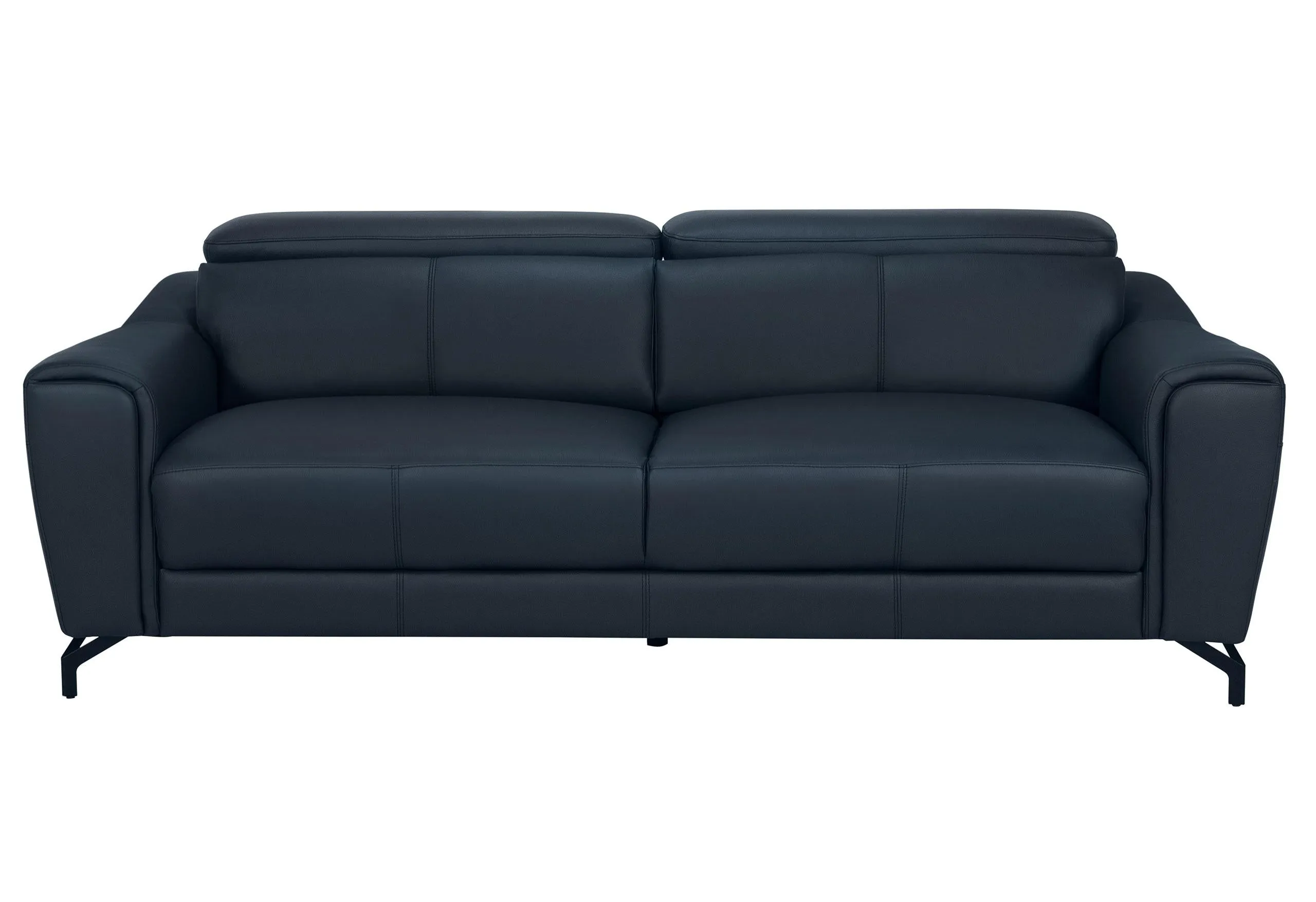 Navy Blue Leather Sofa - Bold, Elegant Sofa