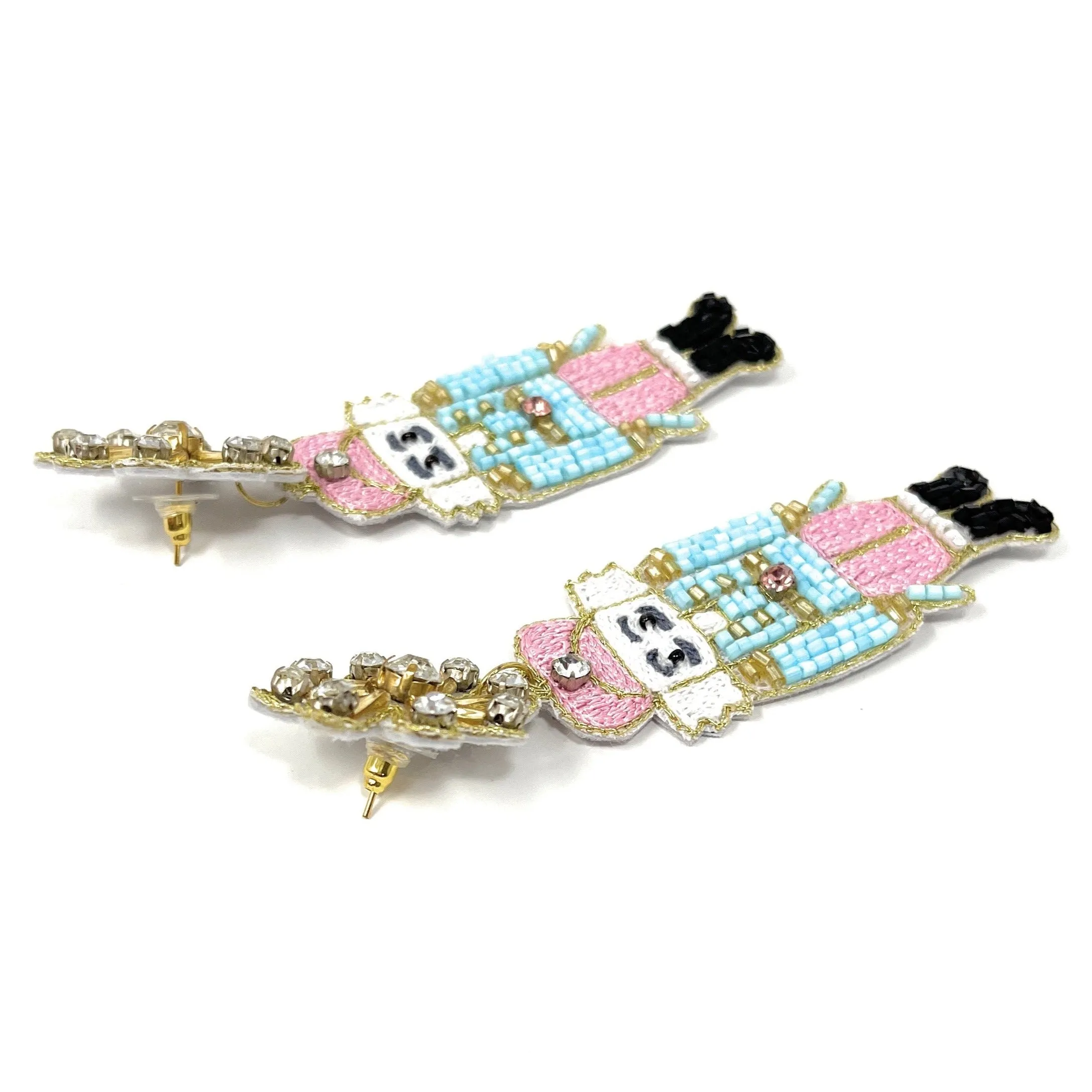 Nutcracker Beaded Earrings (Pink)