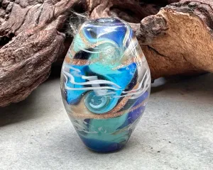 Ocean Blue Lampwork Focal Bead SRA