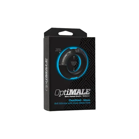 OptiMale FlexiSteel Cock Ring - 35mm Black