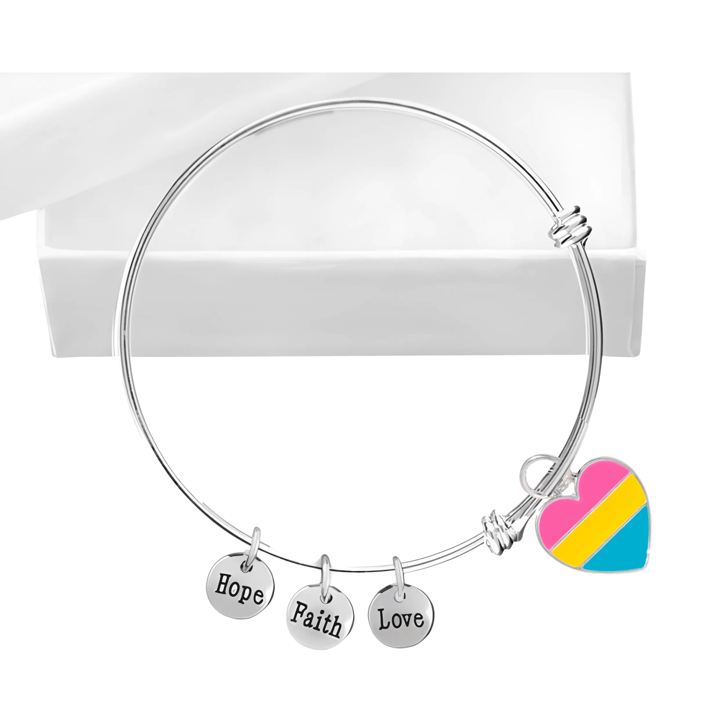 Pansexual Heart Retractable Charm Bracelets