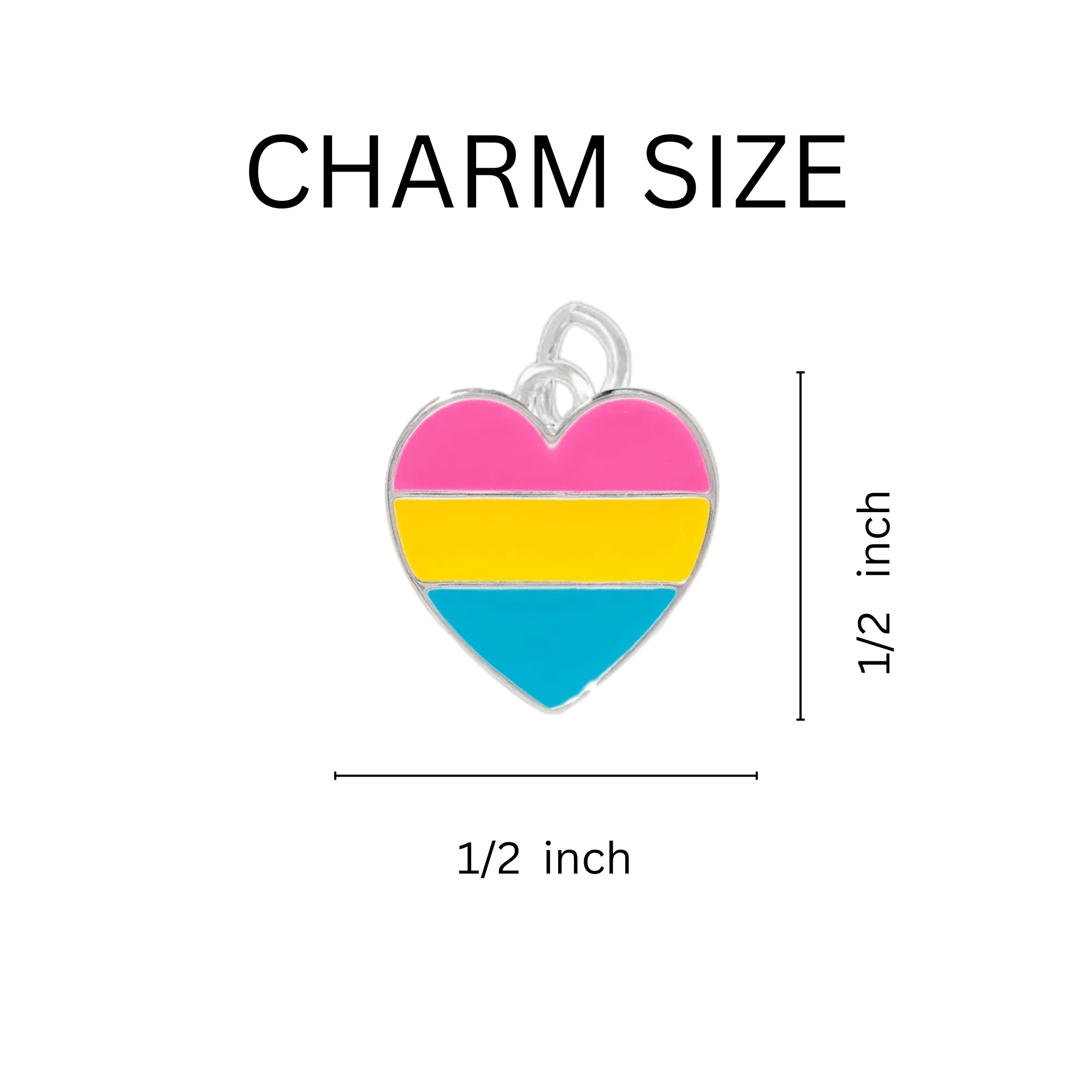 Pansexual Heart Retractable Charm Bracelets