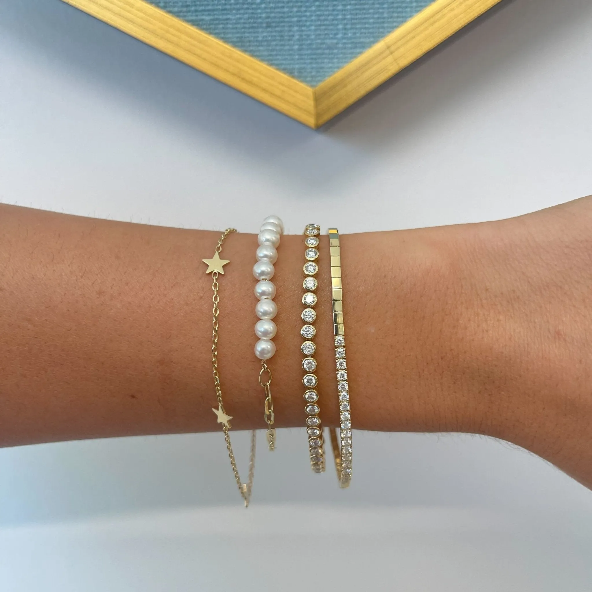 Paper Clip Pearl Bracelet