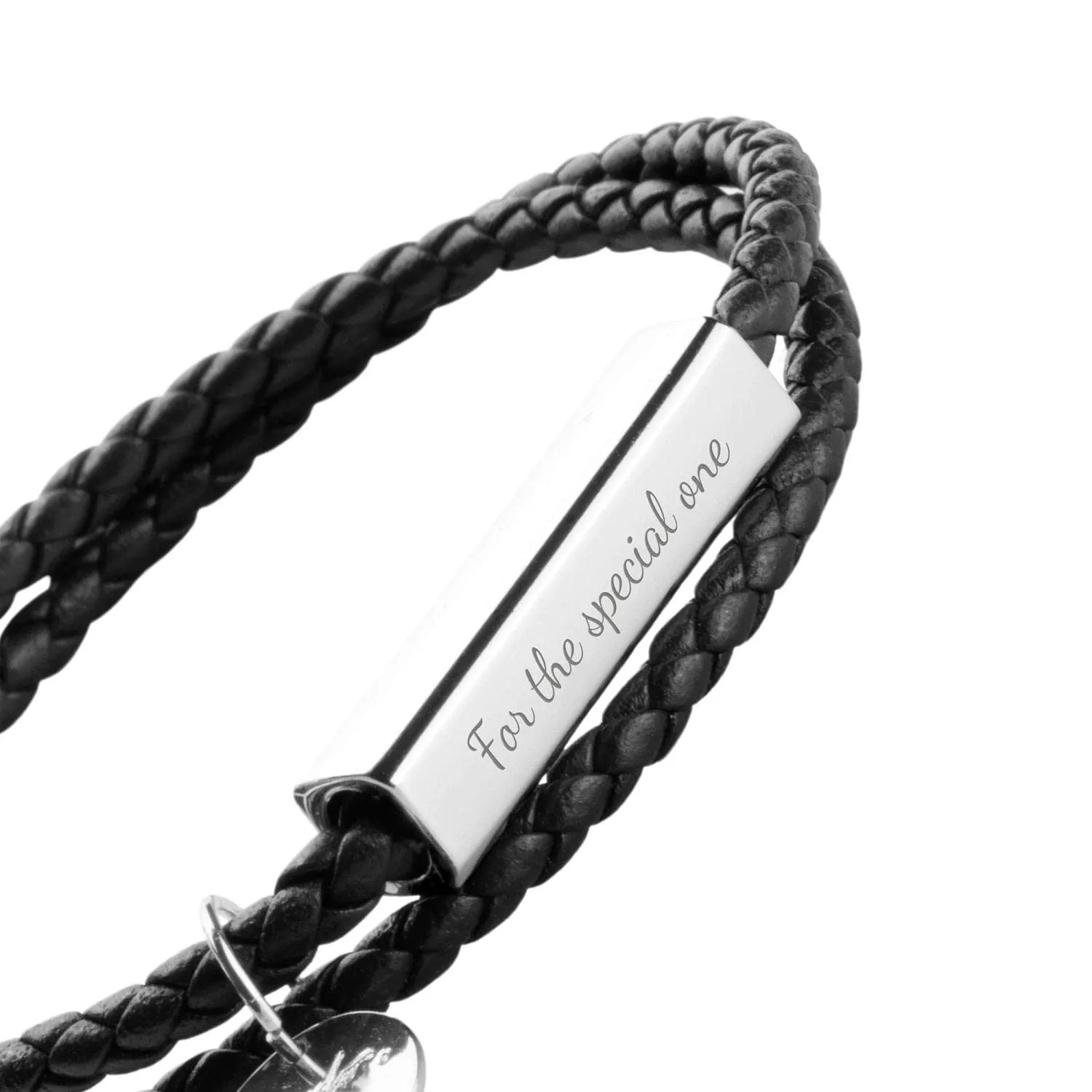 Personalized Ricordi Italian Authentic Leather Wrap Bracelet(Jet Black)