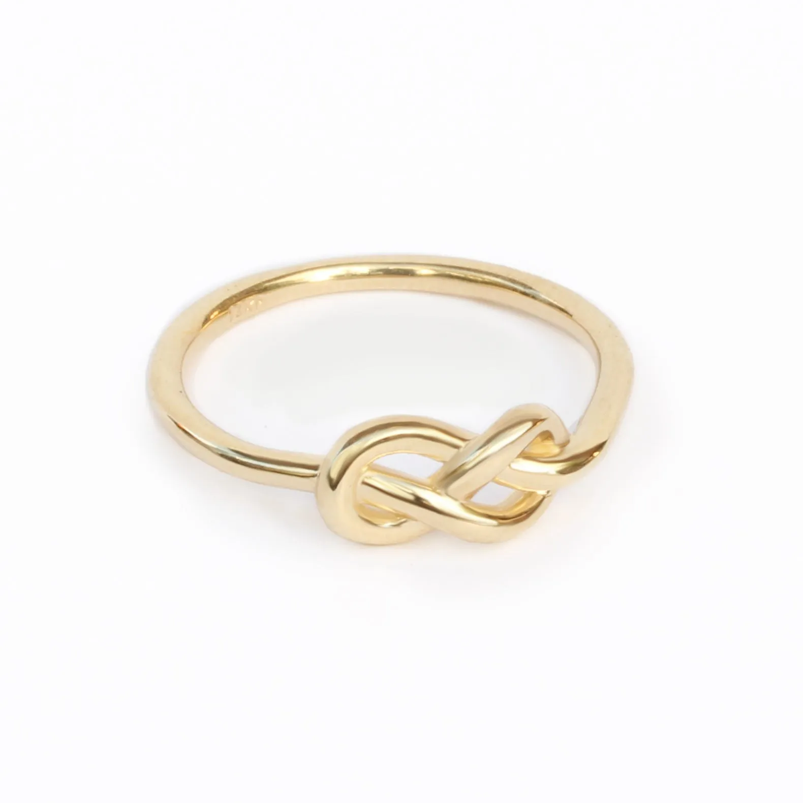 Petite Infinity Knot Gold Ring, Delicate Wedding Band