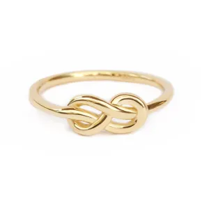 Petite Infinity Knot Gold Ring, Delicate Wedding Band