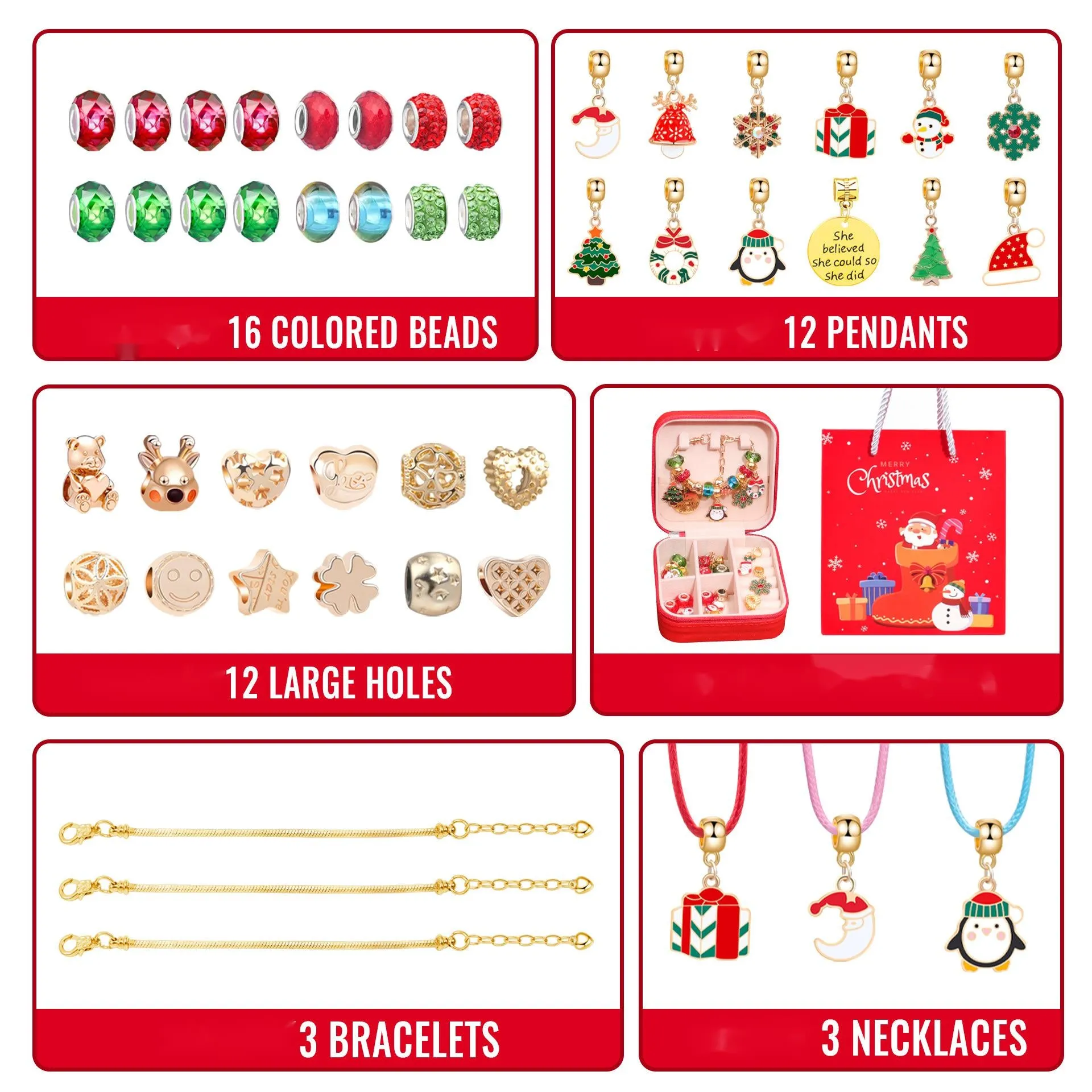 Poppy Crafts Luxury Jewellery Making Kit - Christmas Collection #2*