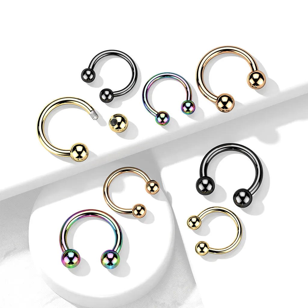 Rainbow Metallic Horseshoe Body Jewellery