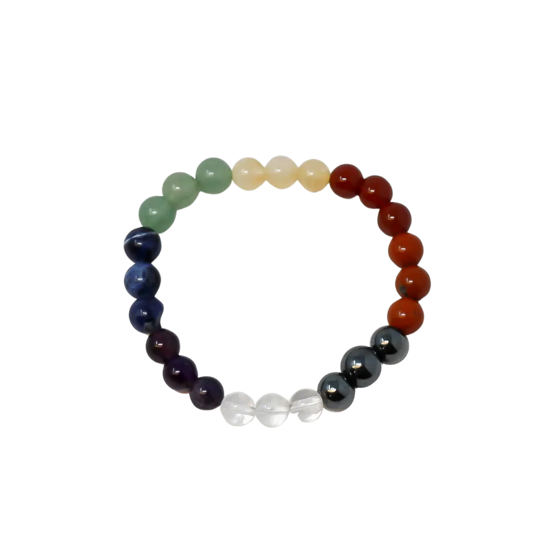 Real Stone Chakra Beaded Bracelet