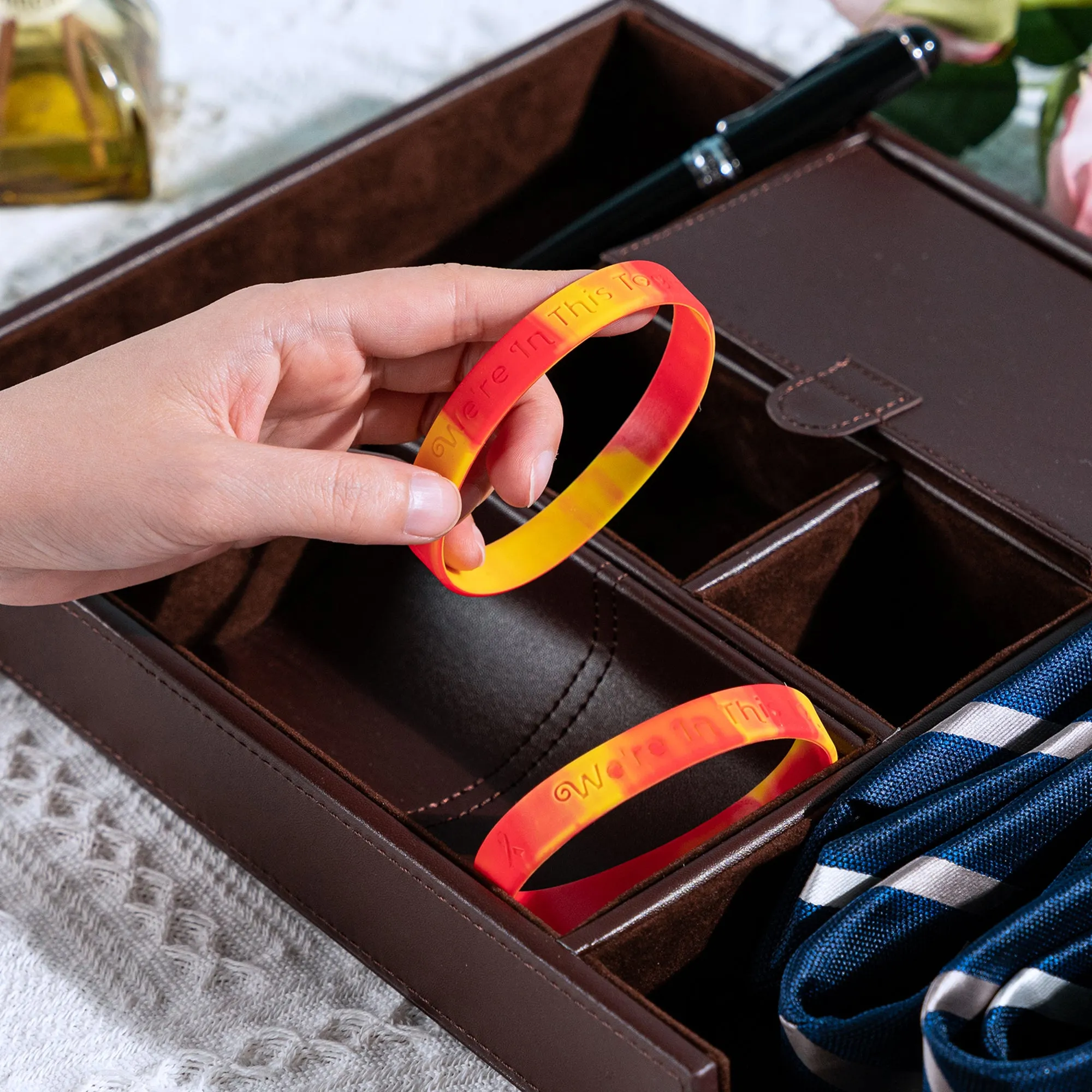 Red & Yellow We're In This Together Silicone Bracelets