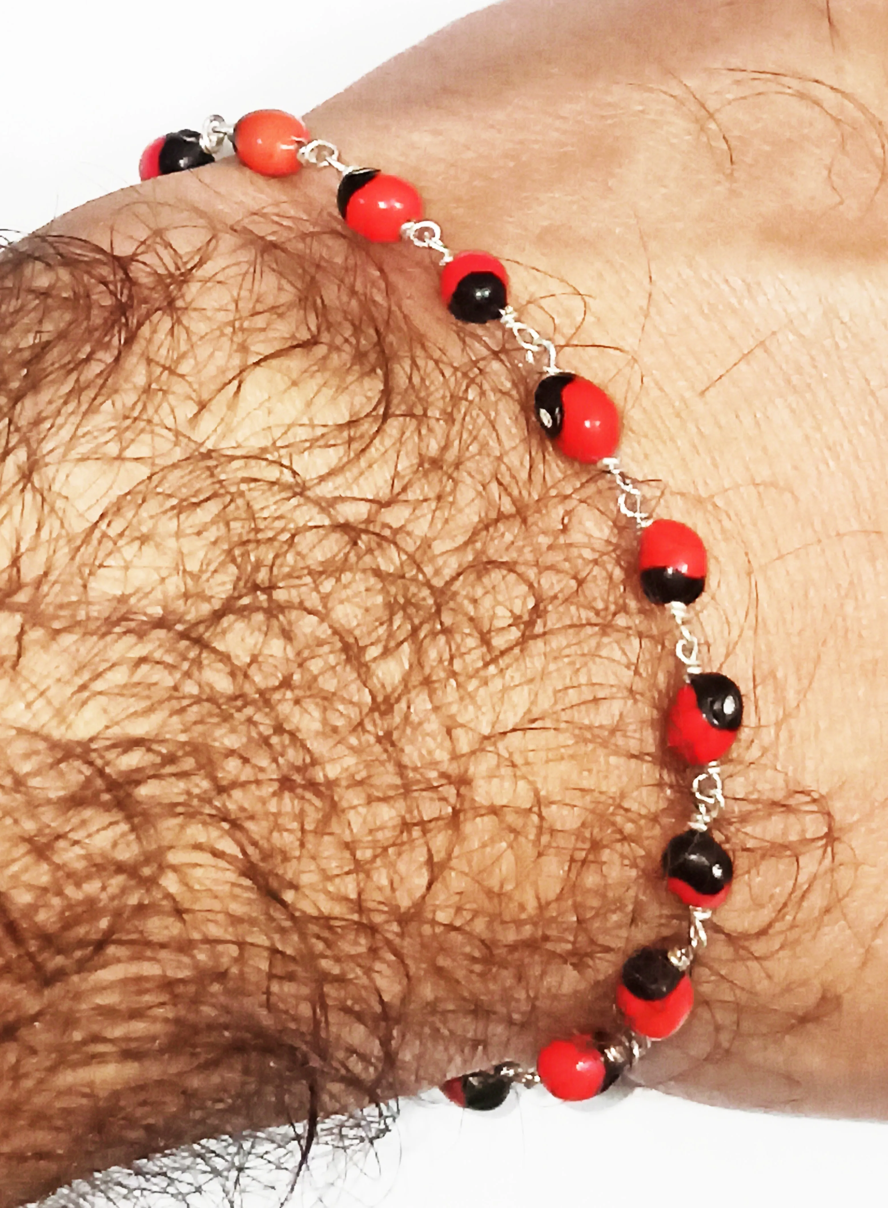 Red Chirmi Bracelet in pure Silver