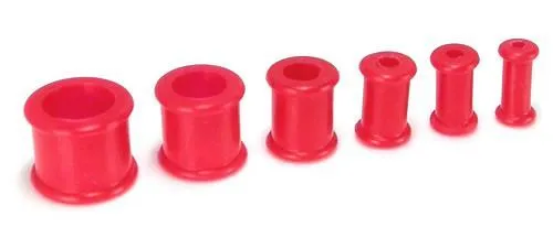 RED Flexible Wholesale Silicone Earlets Painful Pleasures 6g-1" - Price Per 1