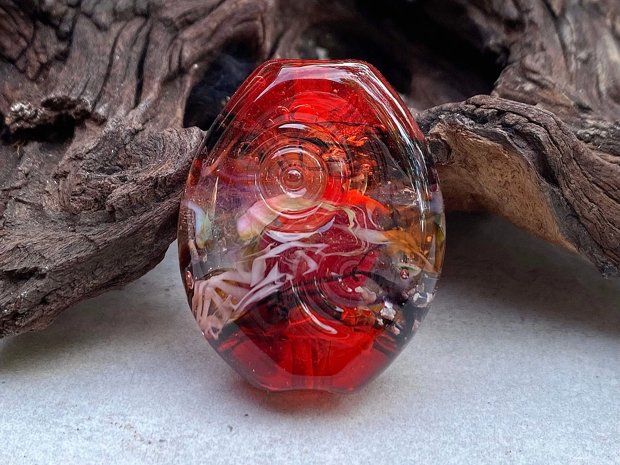 Serendipity Red Lampwork Focal Bead SRA