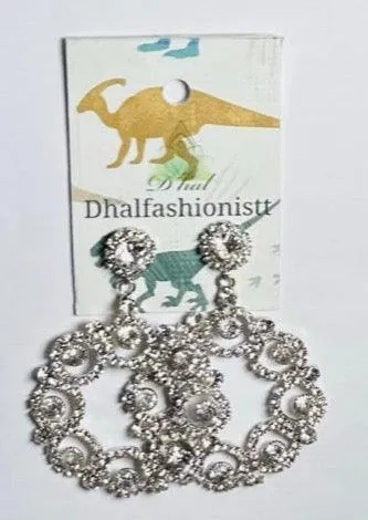 Silver  Filigree Disc Drop Earrings  | Trendy Fashion Jewelry Styles